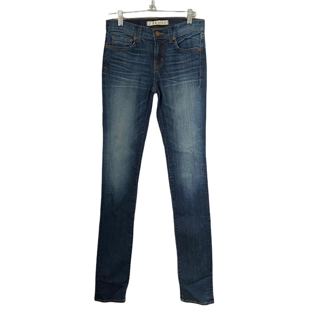 J Brand Womens Medium Wash Pencil Leg Stretch Skinny Jeans Sz 25 Low Rise
